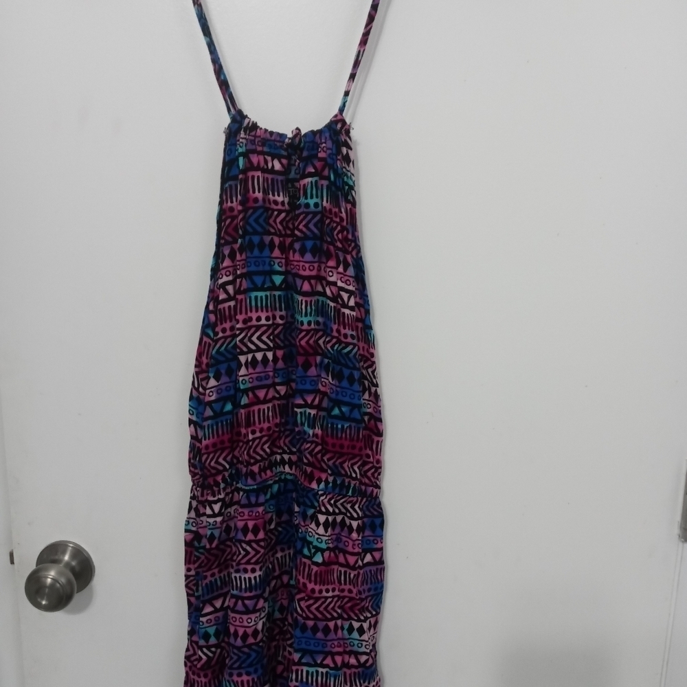 Women's Spaghetti Strap Aztec Print Neon Color Romper